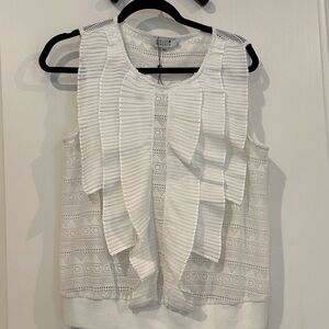 Beautiful white lace top, size large, never worn